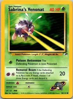 Sabrina's Venonat 96/132 Common Gym Heroes Pokemon 1st Edition Near Mint - Image 1