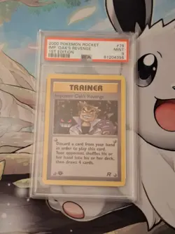 2000 Pokemon Rocket Trainer #76 Imposter Oaks Revenge PSA 9 Mint 1st Edition - Image 1
