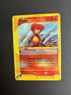 Pokemon TCG Magby Expedition Base Set 52/165 Reverse Holo Rare MP - Image 1