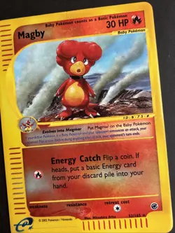 Pokemon TCG Magby Expedition Base Set 52/165 Reverse Holo Rare MP - Image 4