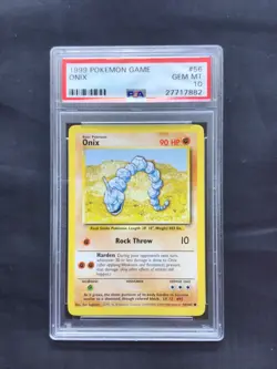 Pokemon Cards: Base Set Common: Onix 56/102 PSA 10 - Image 1
