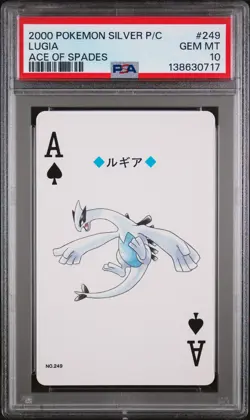 2000 POKEMON SILVER VERSION PLAYING CARDS ACE OF SPADES #249 LUGIA PSA 10 - Image 1
