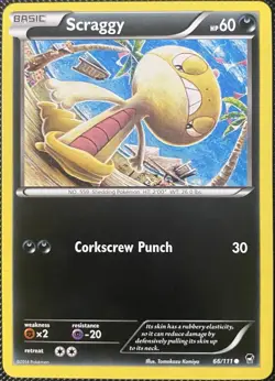 Scraggy 66/111 XY - Furious Fists Regular - Pokemon Card - Image 1