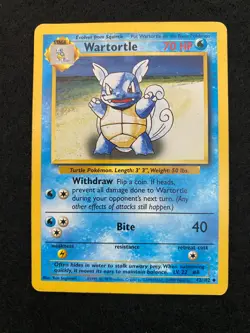 Wartortle 42/102 Base Set Regular LP - Pokemon card TCG 1999 vintage WTOC - Image 1