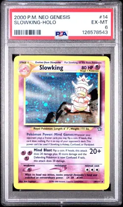 PSA 6 EX-MT Slowking Neo Genesis Holo Rare Pokemon Card 14/111 - Image 1