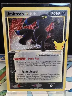 NM Umbreon Gold Star Holo Pokemon Card Celebrations Classic Collection #17/17 - Image 1