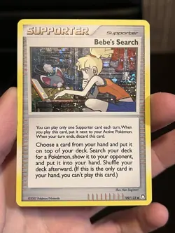 Bebe’s Search 109/123 Mysterious Treasures Holo Trainer Pokemon Card 2007 - Image 1