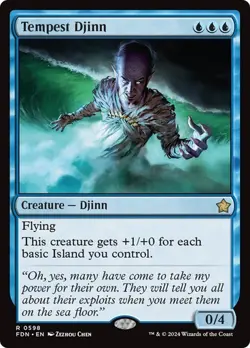 Tempest Djinn x4 | Magic the Gathering MTG | Foundations | NM Playset - Image 2