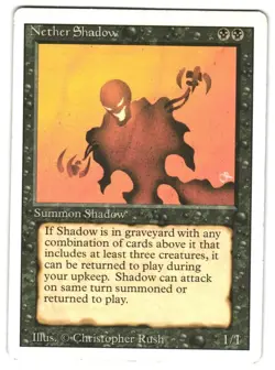 MTG Nether Shadow Revised 3ED Rare Vintage Self Reanimating Creature Unplayed NM - Image 1