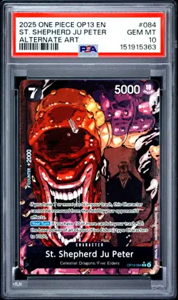 PSA 10 ST SHEPHERD JU PETER 2025 One Piece OP13 EN #084 ALTERNATE ART GEM MINT! - Image 1