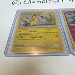 Nintendo Pokemon TCG Sun & Moon Pikachu SM162 Mimikyu SM163 Holo x2 2017 - Image 2
