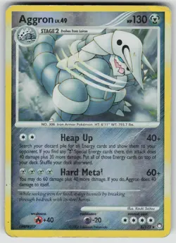 Aggron 1/123 Rare Mysterious Treasures Pokemon Reverse Holo Heavily Played - Image 1