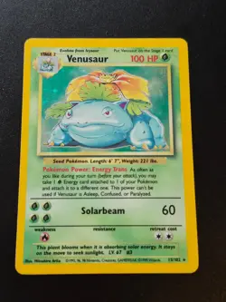 Venusaur 15/102 Holo Rare Base Set Unlimited Pokemon LP - Image 1