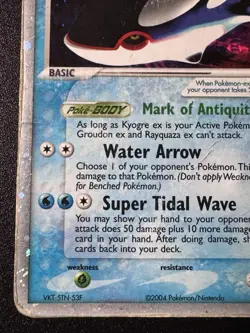 Kyogre ex 94/101 EX Hidden Legends Pokemon Card Holo Foil Rare VHP - Image 5
