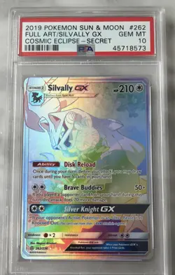 Pokemon 2019 Silvally GX 262/236 Full Art SR Cosmic Eclipse GEM MINT PSA 10 - Image 1