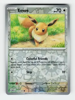 Eevee SV: Scarlet & Violet 151 133/165 Pokemon Common Reverse Holofoil NM - Image 1