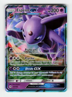 Espeon GX SM Base Set 61/149 Pokemon Ultra Rare Holofoil NM - Image 1