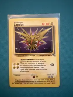 Zapdos 30/62 Rare Fossil Pokemon Unlimited LP/MP - Image 1