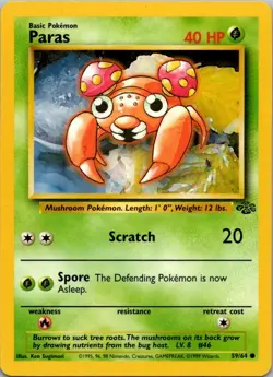 Paras 59/64 Common Jungle Pokemon Unlimited Lightly Played - Image 2