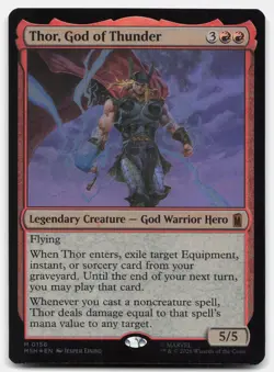 Thor, God of Thunder (Foil) - NM - MSH Marvel Super Heroes # 156 - MTG Magic - Image 1