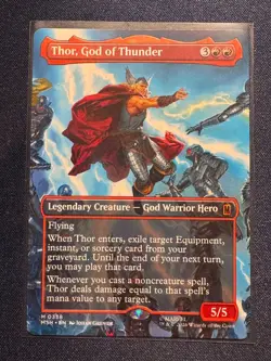 Thor, God of Thunder Borderless Marvel Super Heroes NM MTG - Image 1