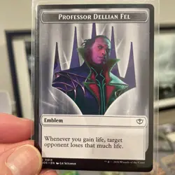 Professor Dellian Fel Borderless Foil- Secrets of Strixhaven (SOS) - NM + EMBLEM - Image 2