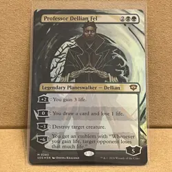Professor Dellian Fel NM BORDERLESS FOIL SECRETS OF STRIXHAVEN MTG - Image 1