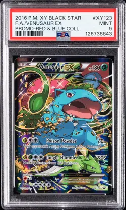2016 POKEMON XY BLACK STAR PROMO #XY123 FULL ART/VENUSAUR EX PSA 9 - Image 1
