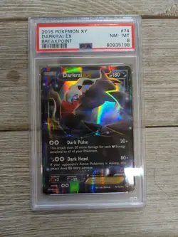 PSA 8 Graded Darkrai EX Breakpoint 2016 Pokemon XY #74 - Image 1