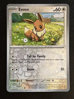 Eevee 113/142 Common Stellar Crown Pokemon Reverse Holo Near Mint 113/142 - Image 1