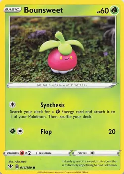 Bounsweet - (Artist Yuka Morii) 014/189 Common 2020 Darkness Ablaze Pokemon NM - Image 1