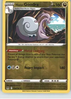 Hisuian Goodra 134/196 Holo Rare Lost Origin Pokemon Reverse Holo Near Mint - Image 1
