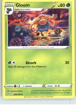 Gloom 002/196 Uncommon Lost Origin Pokemon Near Mint - Image 1