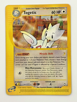 Togetic Aquapolis E-Reader Pokemon TCG Card 39/147 Regular Rare MP - Image 2