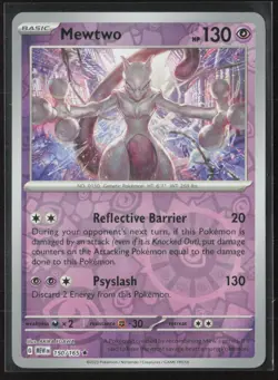 Mewtwo 150/165 Rare 151 Pokemon Reverse Holo Near Mint - Image 1