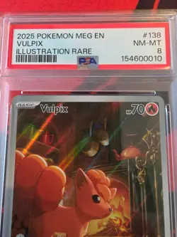 2025 Pokemon Mega Evolution Vulpix Illustration Rare #138/132 PSA 8 - Image 2