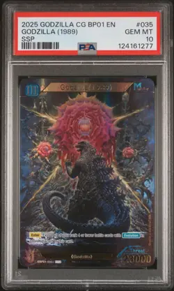 2025 GODZILLA CARD GAME BP01-GODZILLA VS GODZILLA SSP GODZILLA (1989) PSA 10 - Image 1