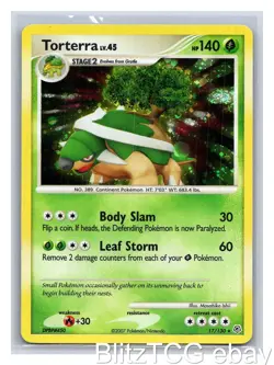 Torterra DP 17/130 Diamond & Pearl Pokemon Holo Rare LP/NM - Image 1