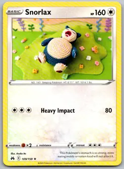 Snorlax 109/159 Rare Crown Zenith Pokemon Near Mint - Image 1