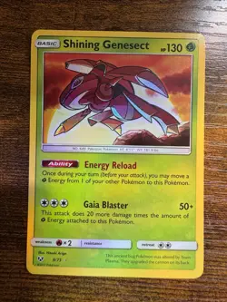 Shining Genesect 9/73 Pokemon TCG Shining Legends Sun & Moon Ultra Rare Card NM - Image 1