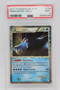 FERALIGATR 108/123 PRIME HG & SS HOLO PSA 9 POKEMON CARD - Image 1