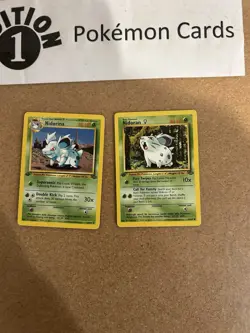 Nidorina + Nidoran 1st Edition Pokemon Card Lot Vintage WOTC - Image 1