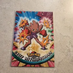 Hitmonchan #107 - Topps BLUE LOGO - TV Series Pokemon Card - NON-HOLO NM/LP - Image 1