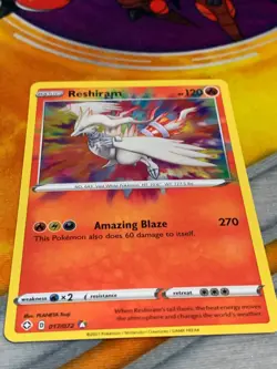C1110 POKEMON TCG RESHIRAM NM-LP CARD HOLO #017 SHINING FATES RARE - Image 2