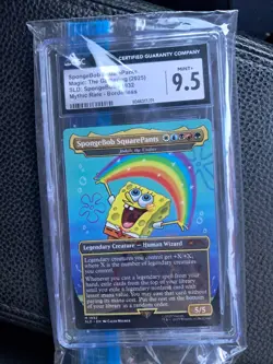 MAGIC THE GATHERING CGC 9.5 SPONGEBOB SQUAREPANTS MYTHIC BORDERLESS NON FOIL SLD - Image 1