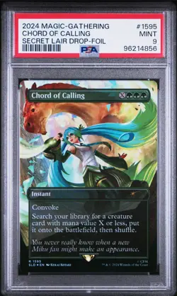 MTG PSA 9 *Foil Hatsune Miku Chord of Calling #1595 Secret Lair DigitalSensation - Image 1