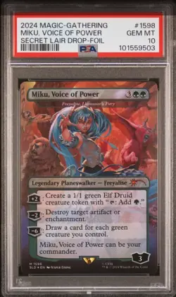 MTG PSA 10 Hatsune Miku, Voice of Power 1598 Freyalise, Llanowar's Fury SecretLD - Image 2