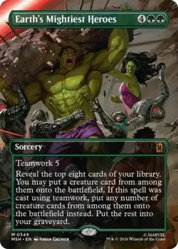 Earth's Mightiest Heroes (Borderless) - Near Mint MTG Marvel Super Heroes - Image 1