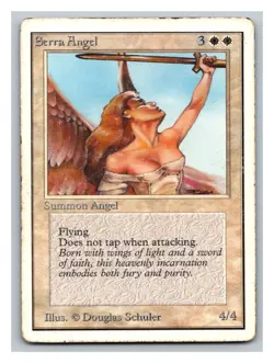Serra Angel, Unlimited Edition, Magic the Gathering MTG, HP Heavy Play - Image 1