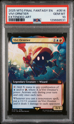 PSA 10 MTG Vivi Ornitier Extended Art 514 Final Fantasy GEM Borderless FIN ENG - Image 1